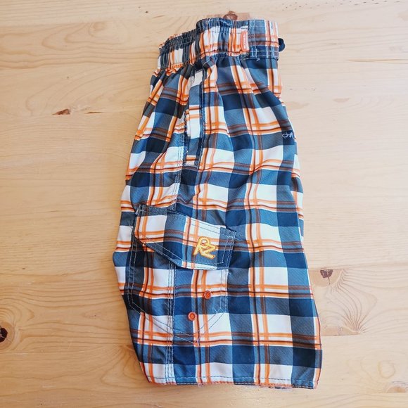 NEW! Ripzone Boy's M Swim Trunks Orange /Grey Combo (3752) - Picture 5 of 11